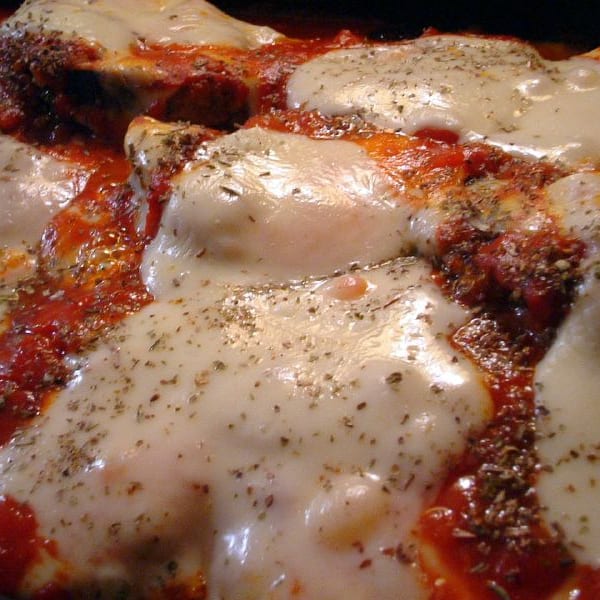 Chicken or Eggplant Parmesan.